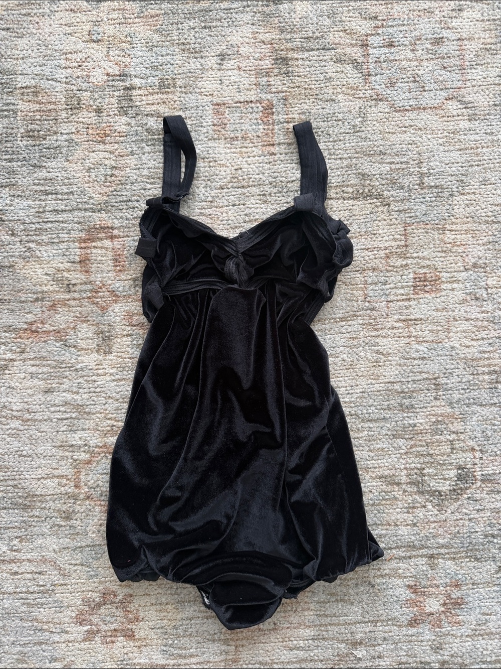 Solstice Black Velvet Chemise Bodysuit